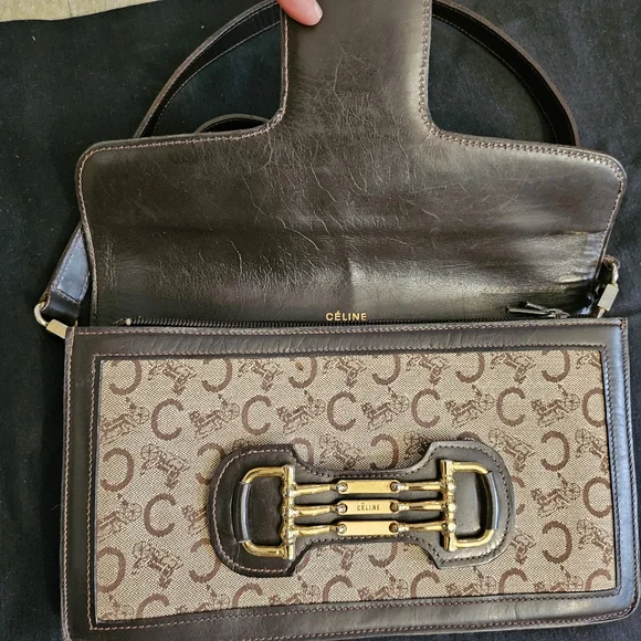 RARE AUTHENTIC Vintage Celine Tripple horsebit logo . - Picture 3 of 13